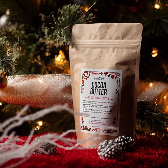 Better Shea Butter Cocoa Butter - 8 oz Block, Deeply Moisturizes Skin, Diminishes Scars, Stretch Marks, Soothes Dry Skin