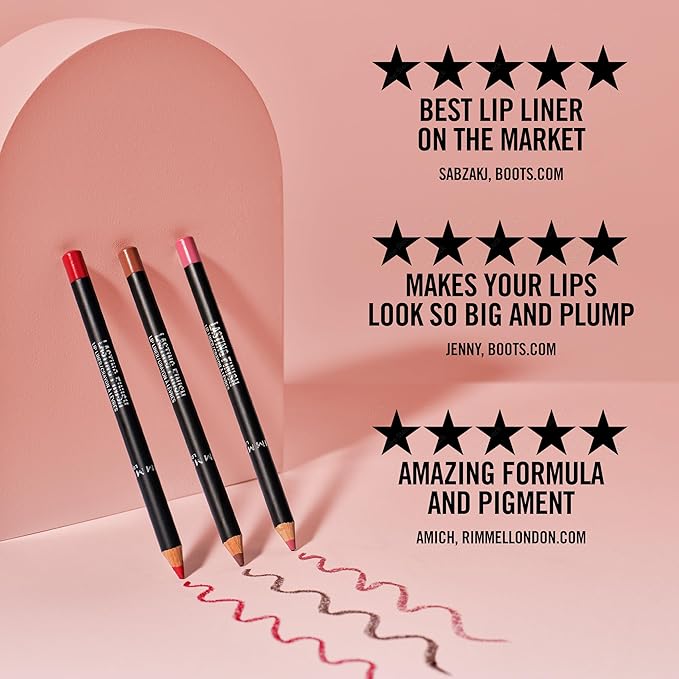 Rimmel Lasting Finish 8HR Soft Lip Liner Pencil - Vibrant, Blendable Formula to Lock Lipstick in Place for 8 Hours - 850 Underground, .04oz