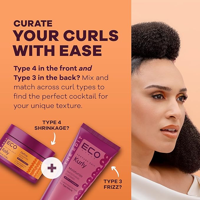 Eco Style Elongating Cream, Texture Edit, Koily Define for Type 4 curly hair, 6oz.
