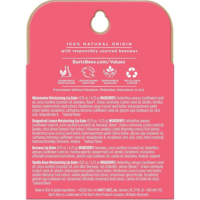 Burt's Bees Lip Balm, Moisturizing Lip