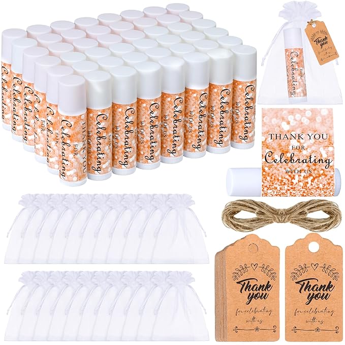 50 Set Wedding Party Lip Balm Bags