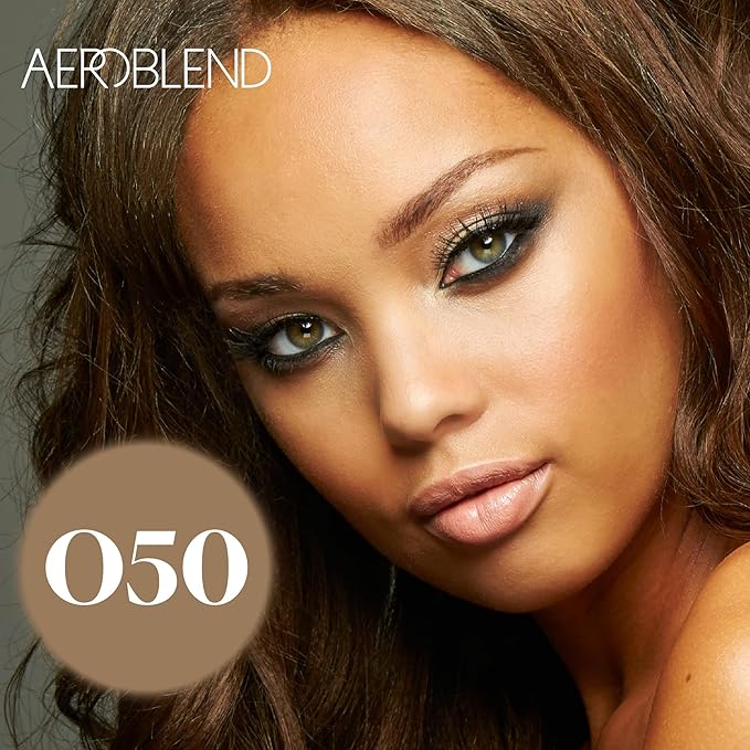 AEROBLEND Airbrush Foundation Makeup (O50) Professional, Water-Based, Buildable, skin types, 1 oz