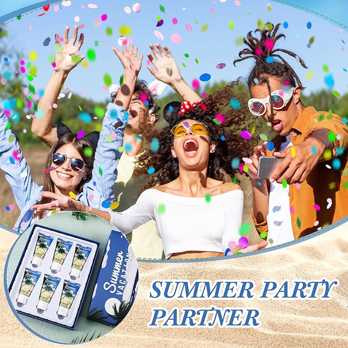 6 Pcs Halloween Gifts Travel Size Sunscreen Spf 30 Mini Sunscreen Lotion 1oz Travel Water Resistant Sunscreen Lotion for Halloween Party Favors(Summer Vacation)