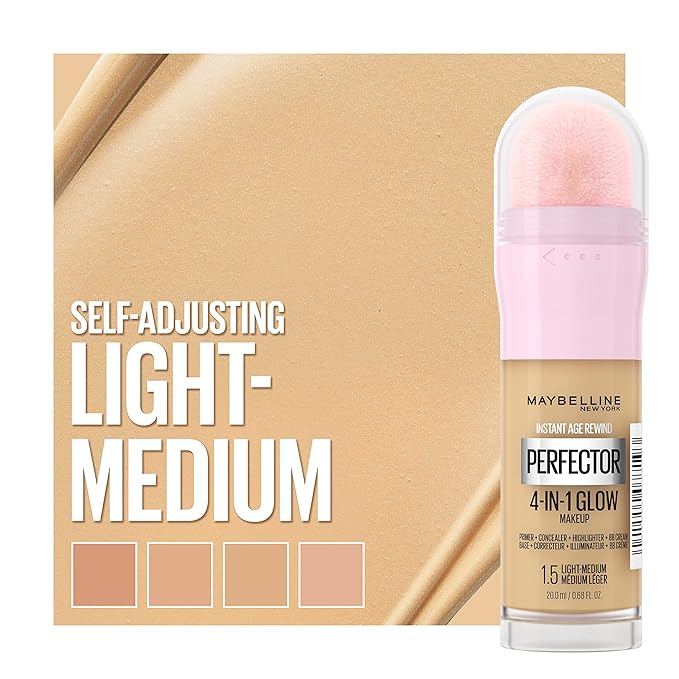 Maybelline New York Instant Age Rewind Instant Perfector 4-In-1 Glow Makeup, Light/Medium