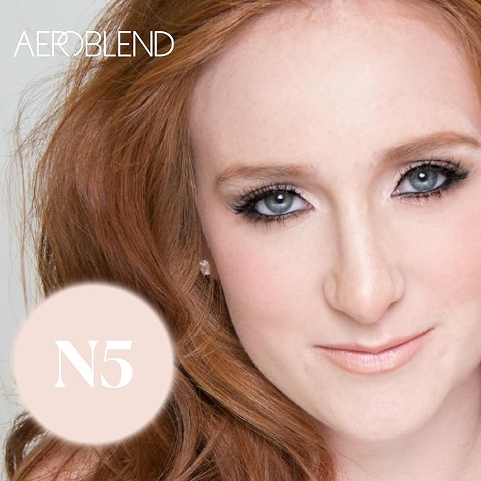 AEROBLEND Airbrush Foundation Makeup (N5) Professional, Water-Based, Buildable, skin types, 1 oz