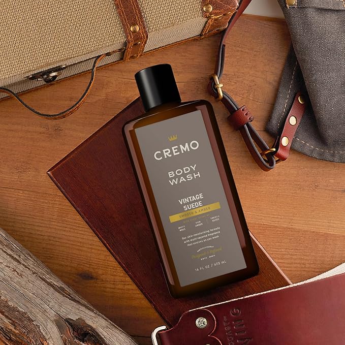 Cremo Body Wash Men, A Vintage Suede with Notes of White Moss and Rich Amber, 16 Fl Oz