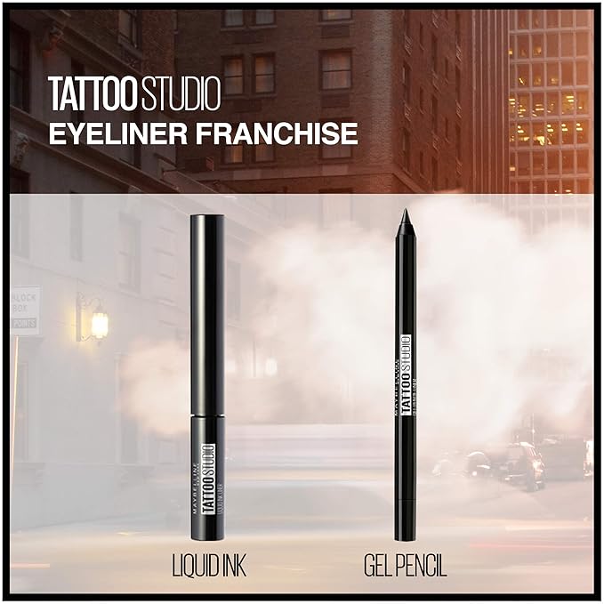 Maybelline New York TattooStudio Liquid Ink Eyeliner, Ink Black, 0.08 fl. oz.