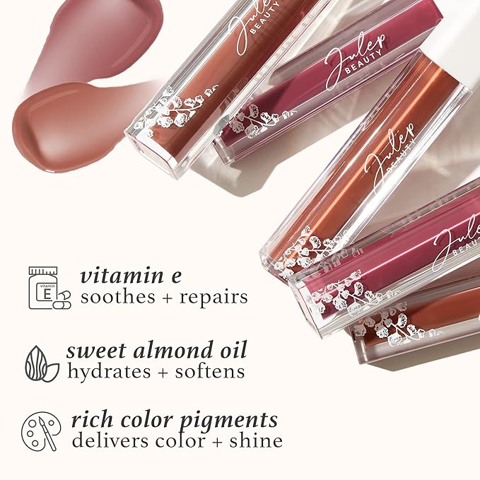 Julep So Plush Plumping Lip Gloss - Not Sorry - High-Shine Hydrating Lightweight Lip Color - Non-Sticky Formula - Vitamin E Soothes and Repairs Lips and With a Trace Creamy Lip Liner, Sweet Truffle