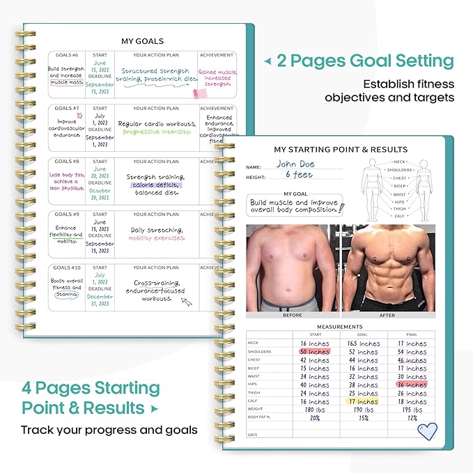 Fitness Workout Journal for Women & Men A5(5.5" x 8.2") Workout