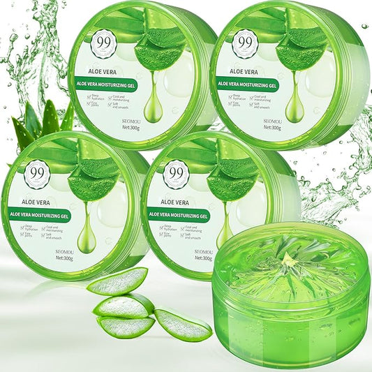 4 Pcs Organic Aloe Vera Gel Fresh Aloe Gel Moisture Hydrates Moisturizing Aloe Vera for Face Body