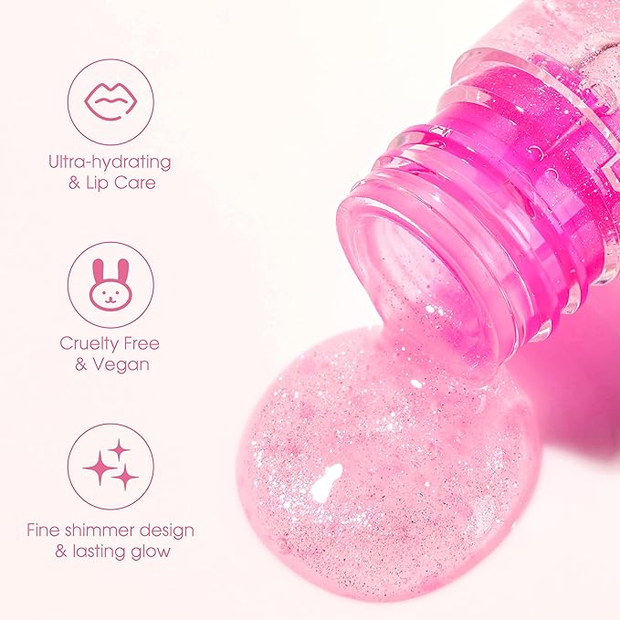 Unidollss MOOD Color Changing Lip Oil - Hydrating, Plumping, Non-Sticky Lip Gloss with Shimmer Finish, Long-Lasting Moisturizing Tinted Lip Balm for Smooth & Glossy Lips