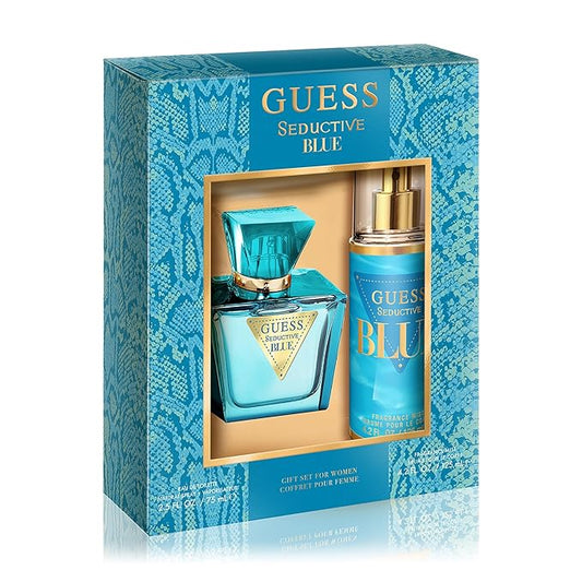 GUESS Seductive Blue Women/Femme Eau de Toilette 2 Piece Gift Set - Perfume Spray 2.5 Fl. Oz. & Fragrance Mist 4.2 Fl. Oz.