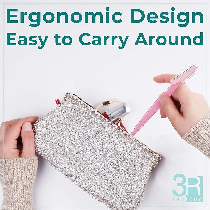 Womens Peach Fuzz Shaver - 3R Factory Ladies Razors for Facial Hair, Face Shaving Razor, Lady Razors for Women Fine Hairs, Eyebrow, Facial & Neck. Come with Safety Cover (Packs of 6)