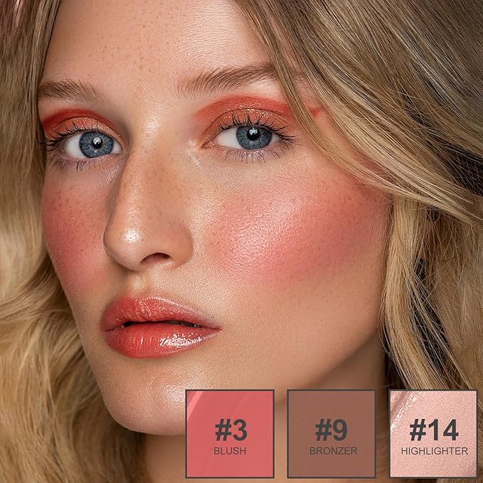 3Pcs Liquid Contour Makeup Trio with Bronzer Shade,