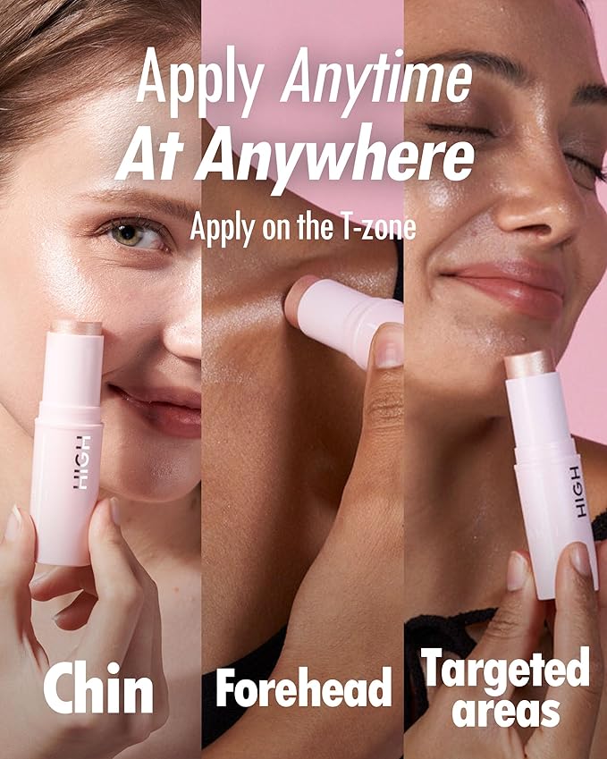 KAHI Highlighter - Skin-Illuminating Highlighter Makeup Stick | Long-lasting Pink Highlighter Makeup | Korean Highlighter Stick for Aging-Lines Improvement | Moisturizing Highlight Stick (0.32 fl oz)