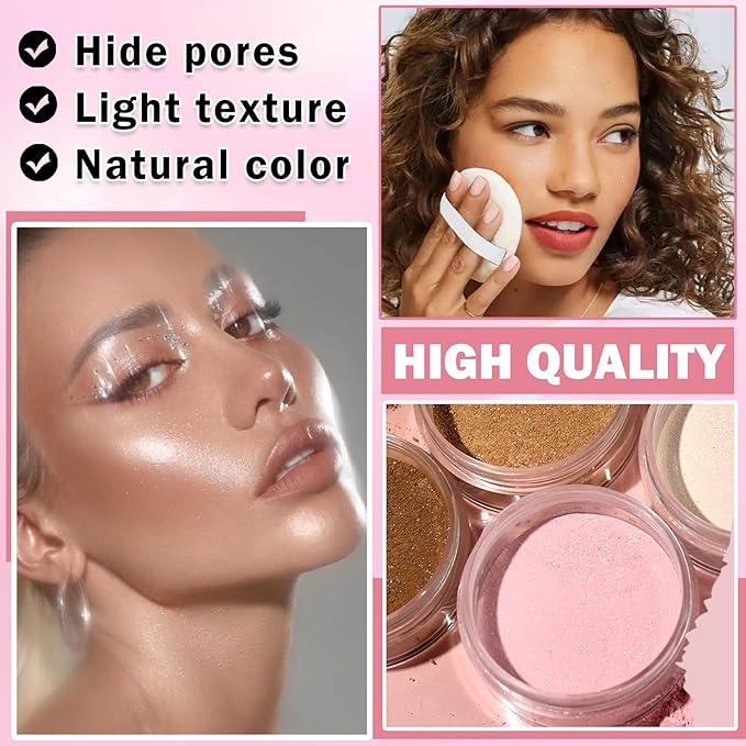 Oil Control Loose Powder Makeup Pink Translucent Setting