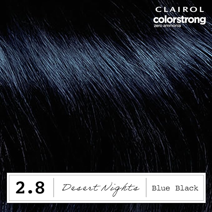 Clairol ColorStrong Permanent Zero Ammonia Hair Dye, 2.8 Blue Black - Desert Nights Hair Color, Pack of 1