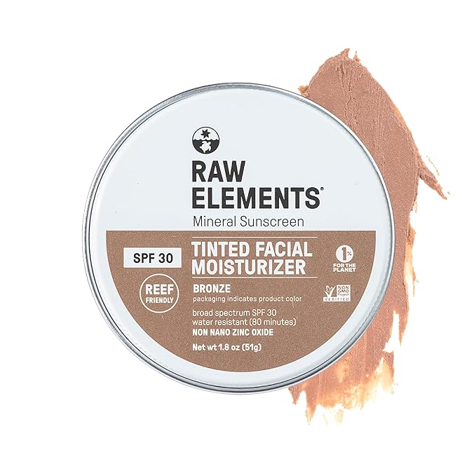 Raw Element Ultra-Moisturizing Tinted Face Cream, Non Toxic 1.8 oz