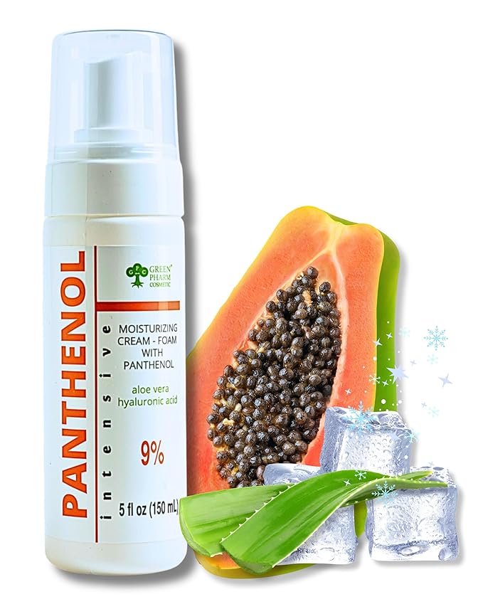 9% Panthenol Foam Spray, Vitamin B5 + Deep Moisturizing Hyaluronic Acid After Sun Care, After Tattoo Care, Hair Transplant & Baby Rash Relief, 5 Oz / 150 ml
