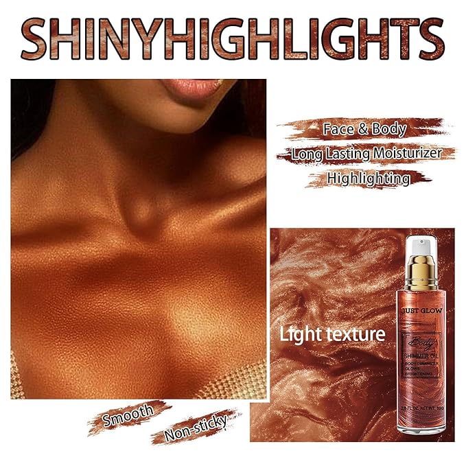Shimmer Body Oil, Face and Body Liquid Luminizer