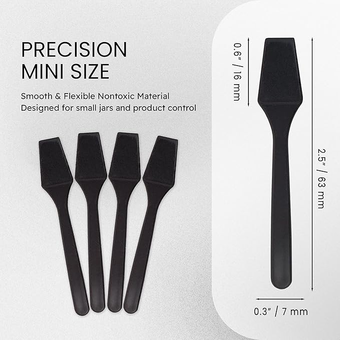 100 Pieces Cosmetic MakeUp Disposable Plastic 2.5" Spatulas For Skin Care Facial Cream Mask Spatula (BLACK)