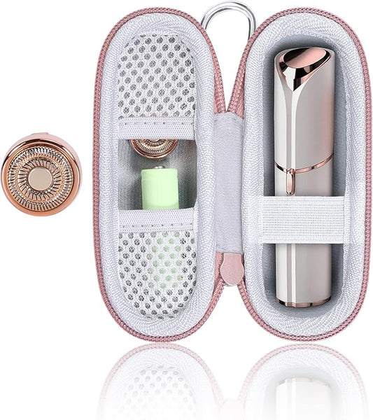 co2CREA Hard Case and Replacement Head Compatible with Finishing Touch Flawless Facial Hair Remover Electric Face Razor for Women (White Case + Replacement Head)