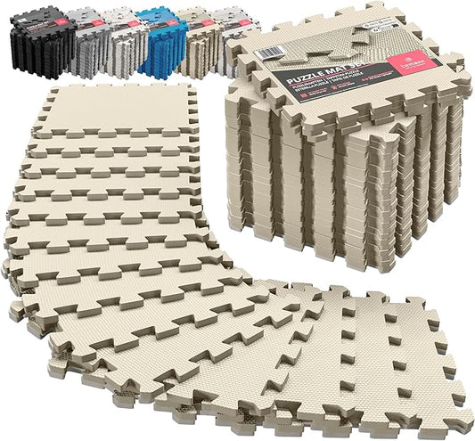 Gym Flooring Set - Interlocking EVA Soft Foam 18 Pieces
