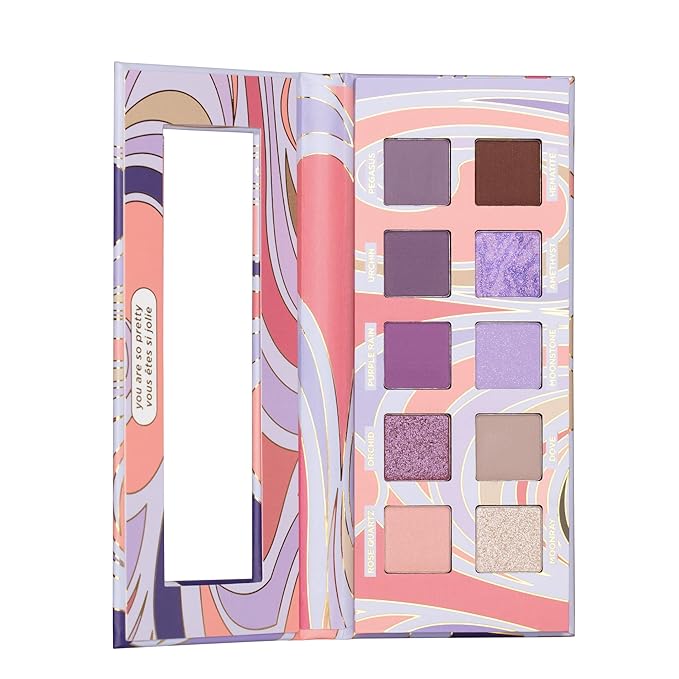 Pacifica Eyeshadow Palette – Purple Nudes Mineral Eyeshadow, Wearable Purple Tones with Matte, Shimmer & Metallic, Cocoa Butter Infused, Talc-Free, Vegan & Cruelty-Free, 0.24 oz (10 Shades)