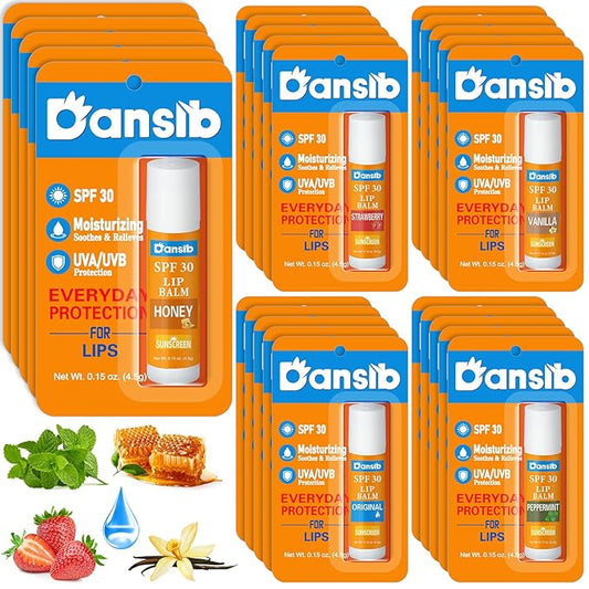 25 Pcs Sunscreen Lip Balms Bulk