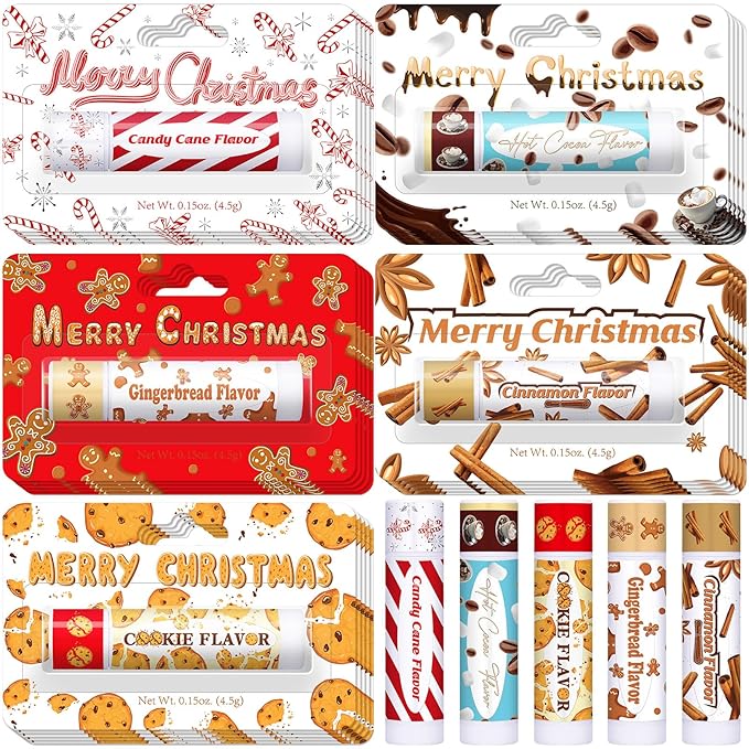 25 Pcs Christmas Lip Balms Stocking