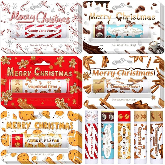 25 Pcs Christmas Lip Balms Stocking