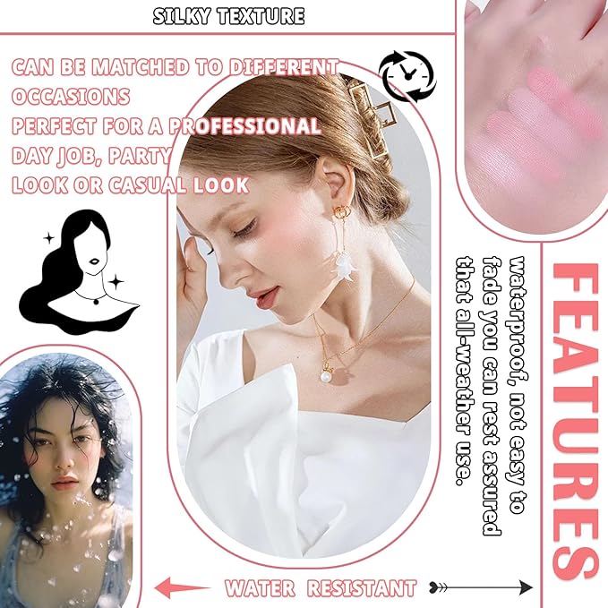 4 Colors Blush Palette for Cheeks,Face Matte Contour Brush 01