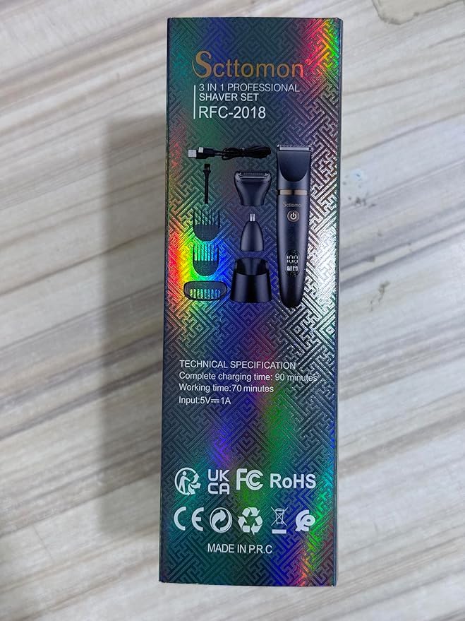 Body Trimmer for Men Ball Pubic Hair Trimmer Body Foil Shaver Razor Nose Ear Waterproof Wet Dry Groomer LED Display