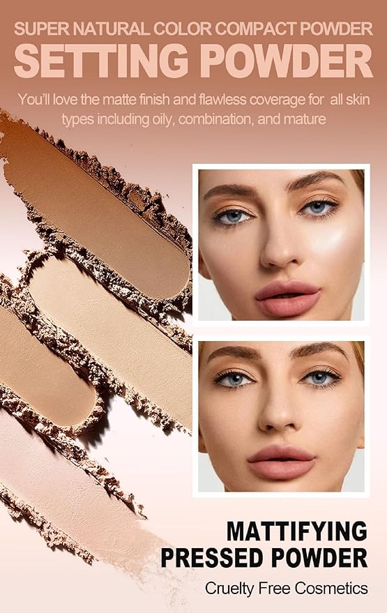 MAEPEOR Pressed Powder 8 Colors Oil Control Matte (03 Nude)