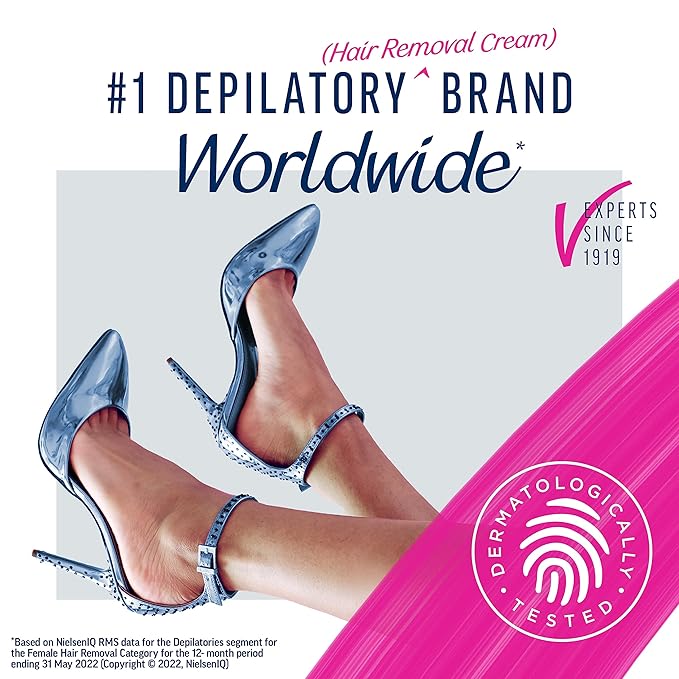 VEET Professional 2 Minute Hair Removal Cream For All Skin Types with Shea Butter | Effective Full Bikini Hair Removal, Pubic Hair Removal Gel | Dermatologically Tested | 13.5 FL OZ Bottle w/Spatula