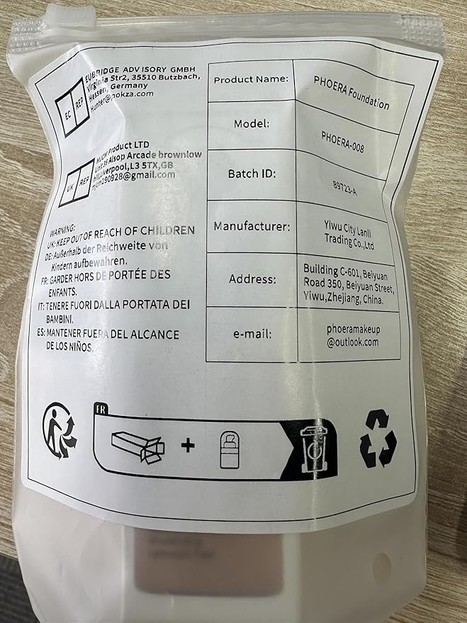 PHOERA Foundation, PHOERA Matte Liquid Foundation,PHOERA Makeup for Warm peach*2) 30ml