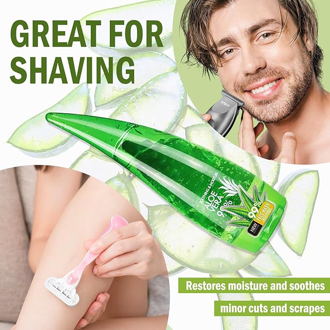 99% Organic Aloe Vera Gel,Aloe Vera Soothing Gel,Natural Moisturizing Lotion for Soothing Skin Care,Long Lasting Moisturizing body Lotion,After Sun Skin Care Cream for Face and Skin (260ml)