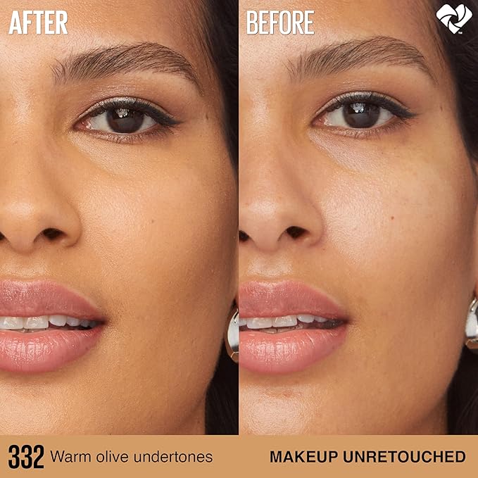 Maybelline Super Stay Lumi-Matte Foundation, Lightweight and Buildable Full Coverage Foundation Makeup For Up To 30HR Wear, 332, 1 Count