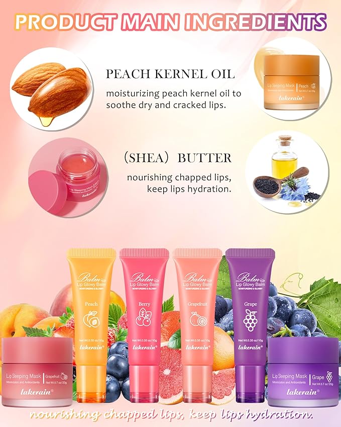 2Pcs Lip Glowy Balm & Lip Lip,Lip