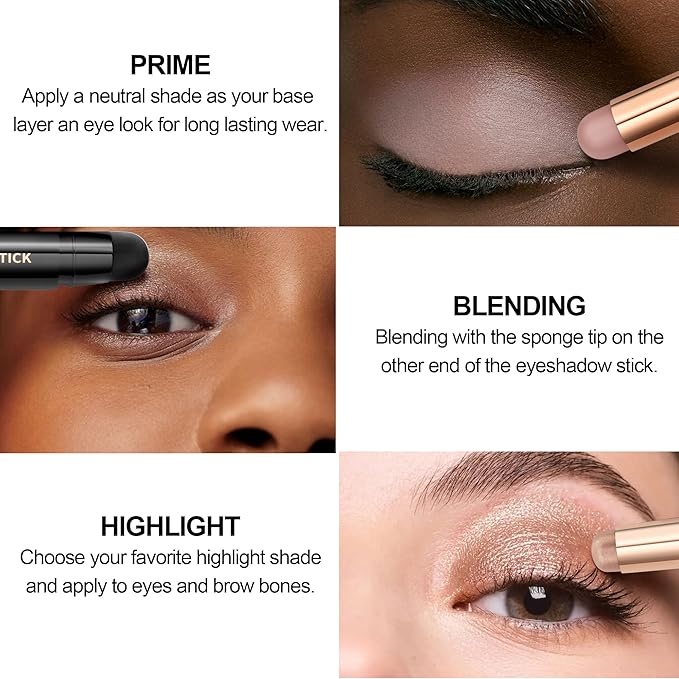 FV Matte Cream Eyeshadow Stick, Waterproof, Long-Lasting Cream Shadow, High Pigment Easy to Apply Eyeshadow Makeup, Stone Matte