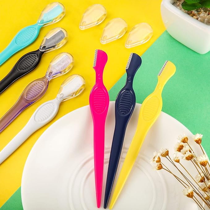 Mudder 28 Pcs Eyebrow Razor Knife Shaver Trimmer Shaver Multipurpose Exfoliating Tool Facial Hair Removal for Women Valentine Gift Giving(Multi-Colors)