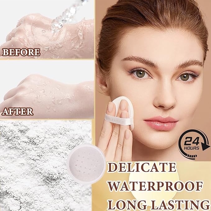 Loose Face Powder,Oil Control Loose Face Setting Powder Effect Makeup(1#)