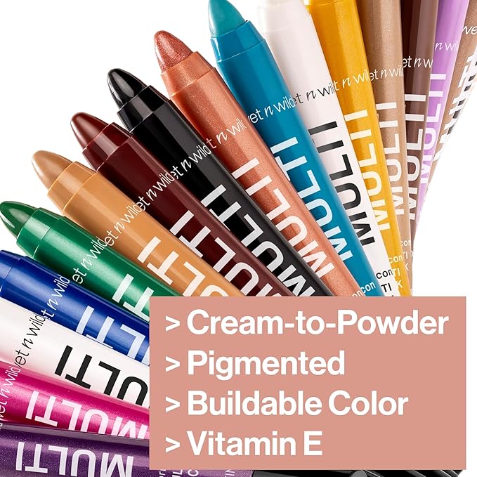 wet n wild Color Icon Cream Eyeliner Eyeshadow Multi-Stick, Moisturizing, Nourishing Velvety Cream-to-Powder Buildable & Blendable Formula, Cruelty-Free & Vegan - Ros-I-Locks