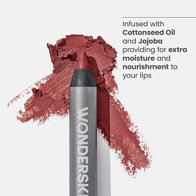 Wonderskin Lip Liner Pencil - 360 Contour Lipliner, Long Lasting, Sharpenable, Waterproof and Transfer-Proof Nude Lip Liner Pencil (Ruby)