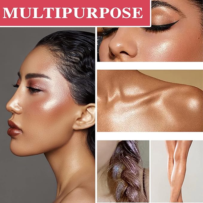 Polvo De Hadas Highlighter Powder Stick Body Face Makeup Gift-Gold