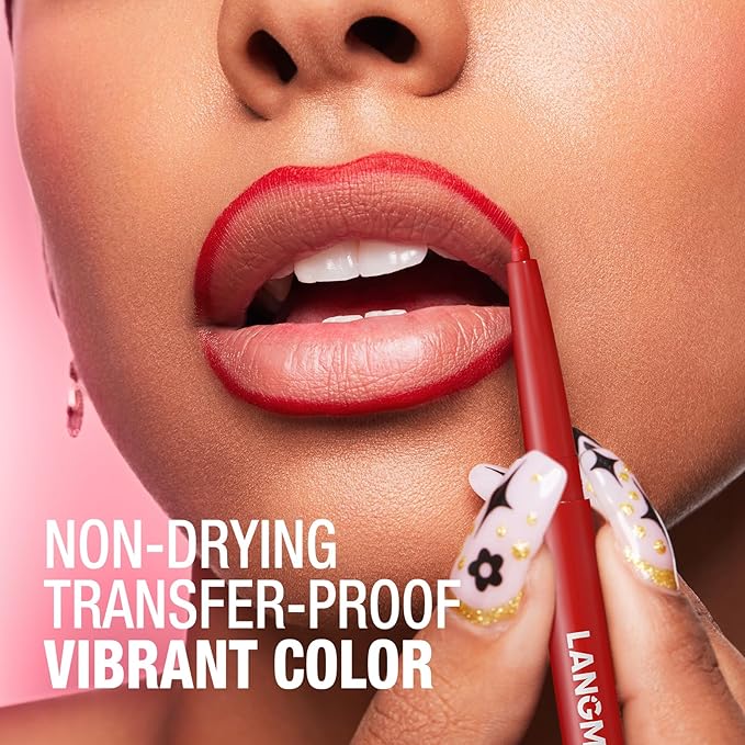 LANGMANNI 6Pcs Sculpting Matte Velvet Lip Liner Set,Smooth Creamy Texture,Waterproof And High Pigmented For Girls Daily Application Lip Makeup(7+8+9+10+11+12)