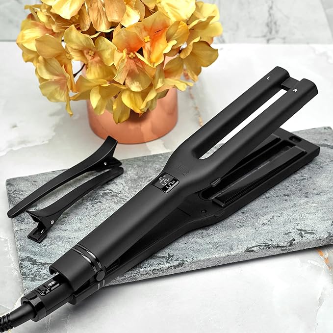 Hot Tools Pro Artist Black Gold Double Straight Dual Plate Hair Straightener | Faster Styling and Reduced Damage