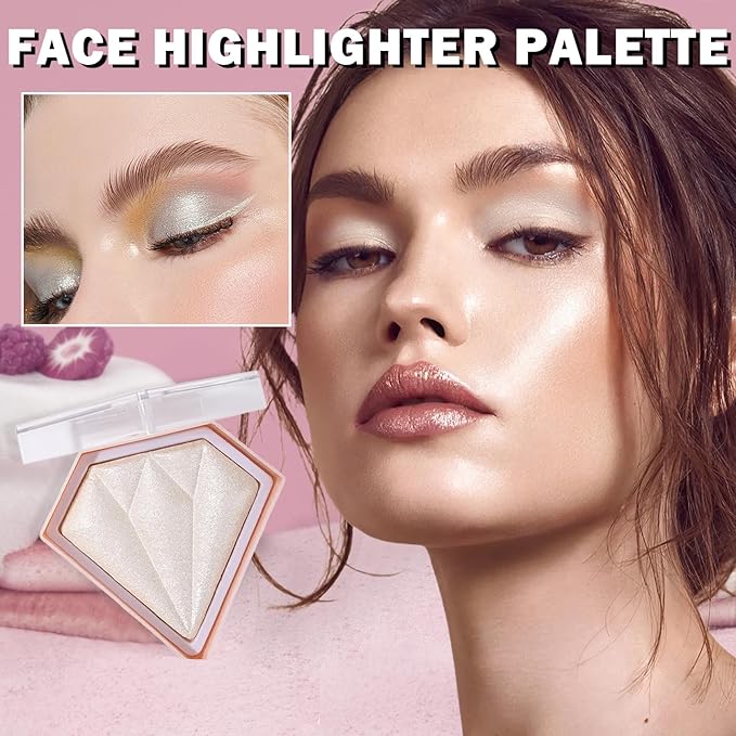 White Highlighter Makeup Palette Face Highlighter Powder Iluminadores Pearl White