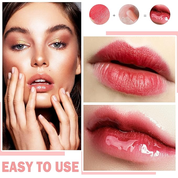 Plumping Lip Oil Lip Glow Oil Lip Gloss Oil Lip Stain Long Lasting Hydrating Non-sticky Big Brush Head Glitter Shine Clear Lip Oil Tinted for Lip Care and Dry Lips -015 Cherry Red
