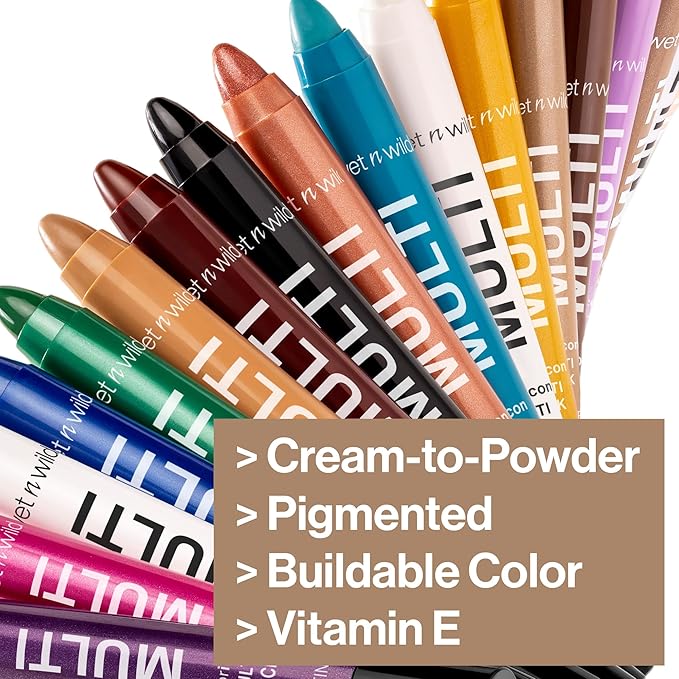 wet n wild Color Icon Cream Eyeliner Eyeshadow Multi-Stick, Moisturizing, Nourishing Velvety Cream-to-Powder Buildable & Blendable Formula, Cruelty-Free & Vegan - Nudie Culture